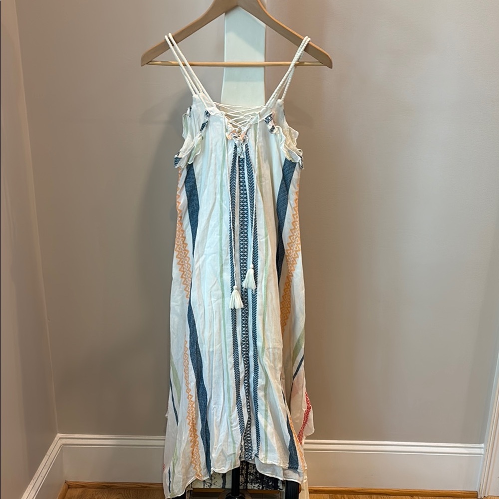 Striped Maxi Dress with Tassels